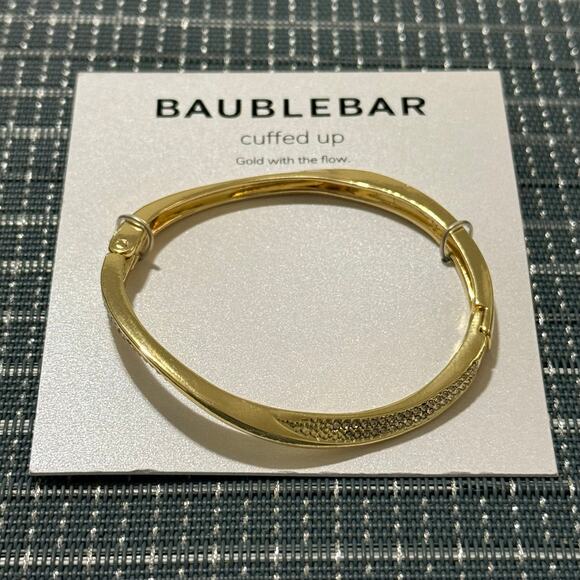 NEW | BAUBLEBAR | Cuffed Up Gold Paved Hinged Bracelet - Picture 1 of 2